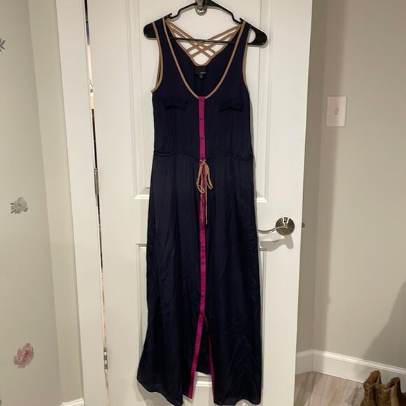 Greylin Anthropologie navy sleeveless maxi dress medium - Picture 3 of 8
